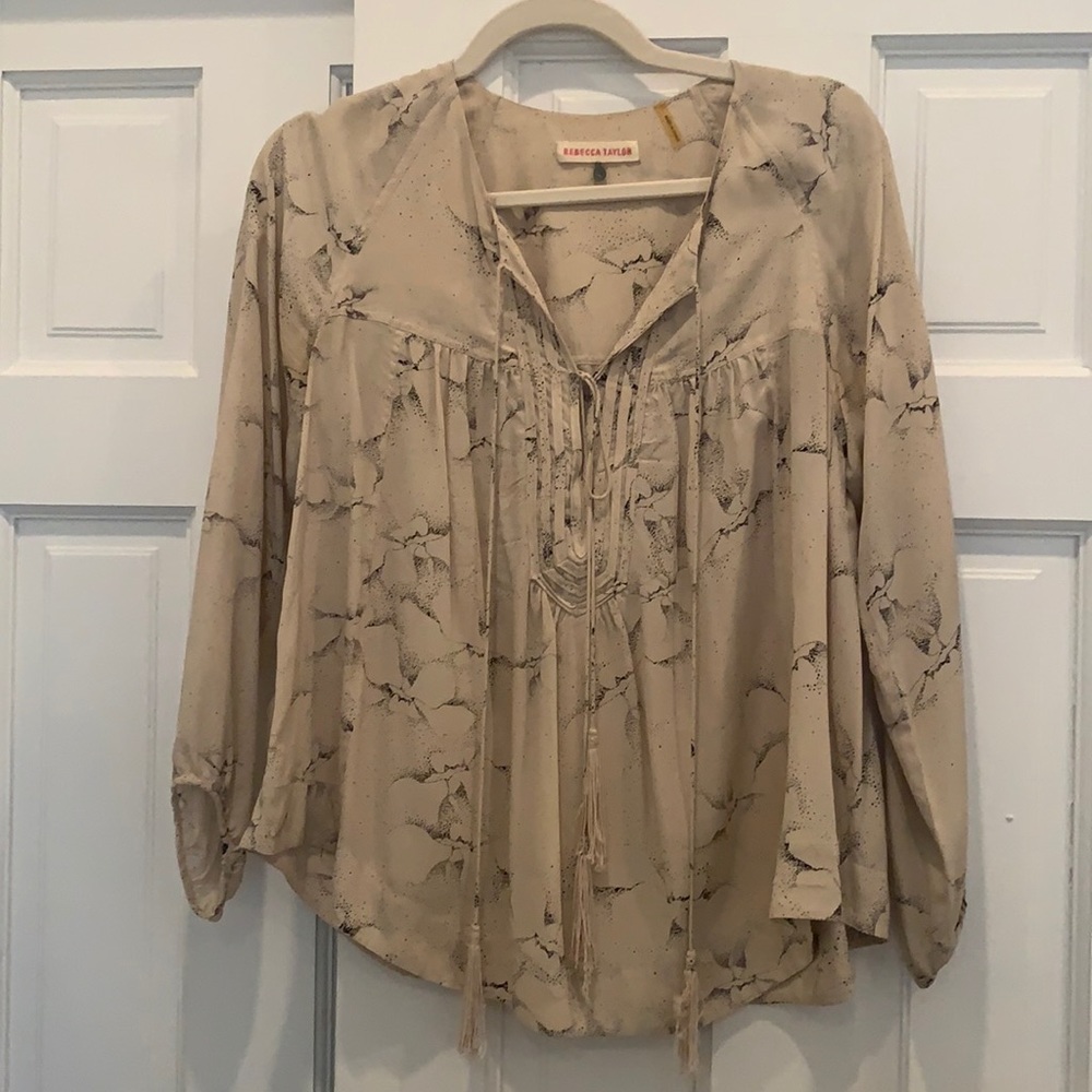 Rebecca Taylor cream and black top